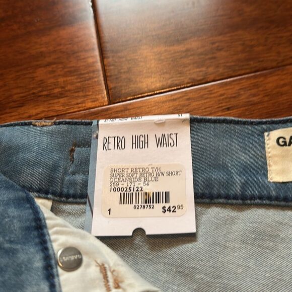 Garage Retro High Waist Blue Jean Shorts Size 01 - Picture 7 of 7